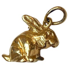 Vintage 14K Gold Rabbit Charm Pendant