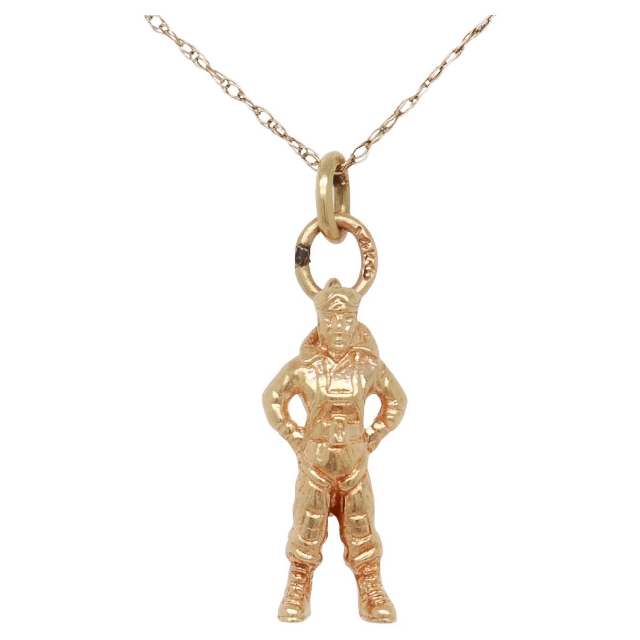 Vintage 14K Gold RAF WW2 Era Pilot Charm for a Bracelet
