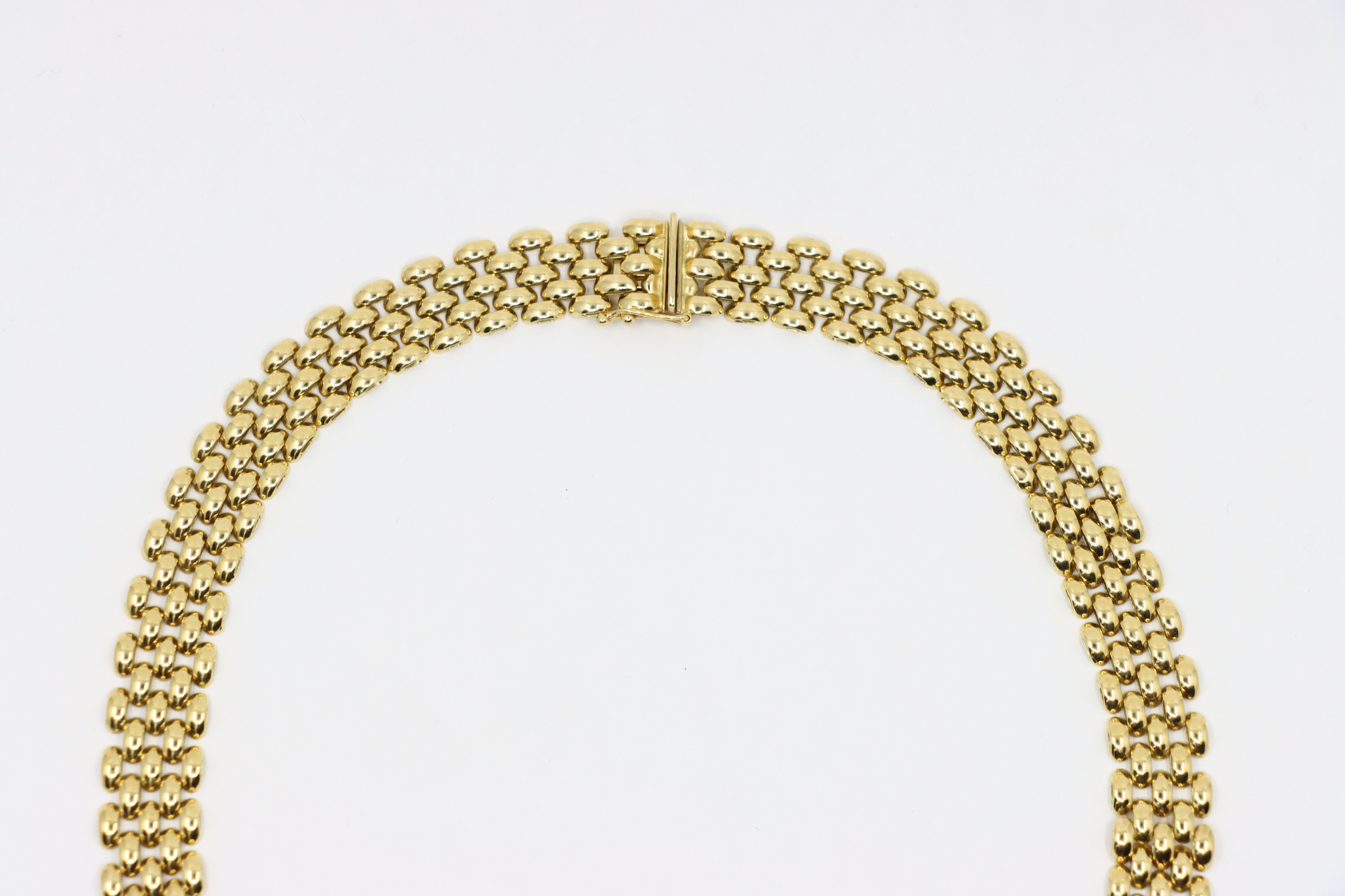 Donna Collana A Link in oro 14K con rubino e pantera d'epoca in vendita
