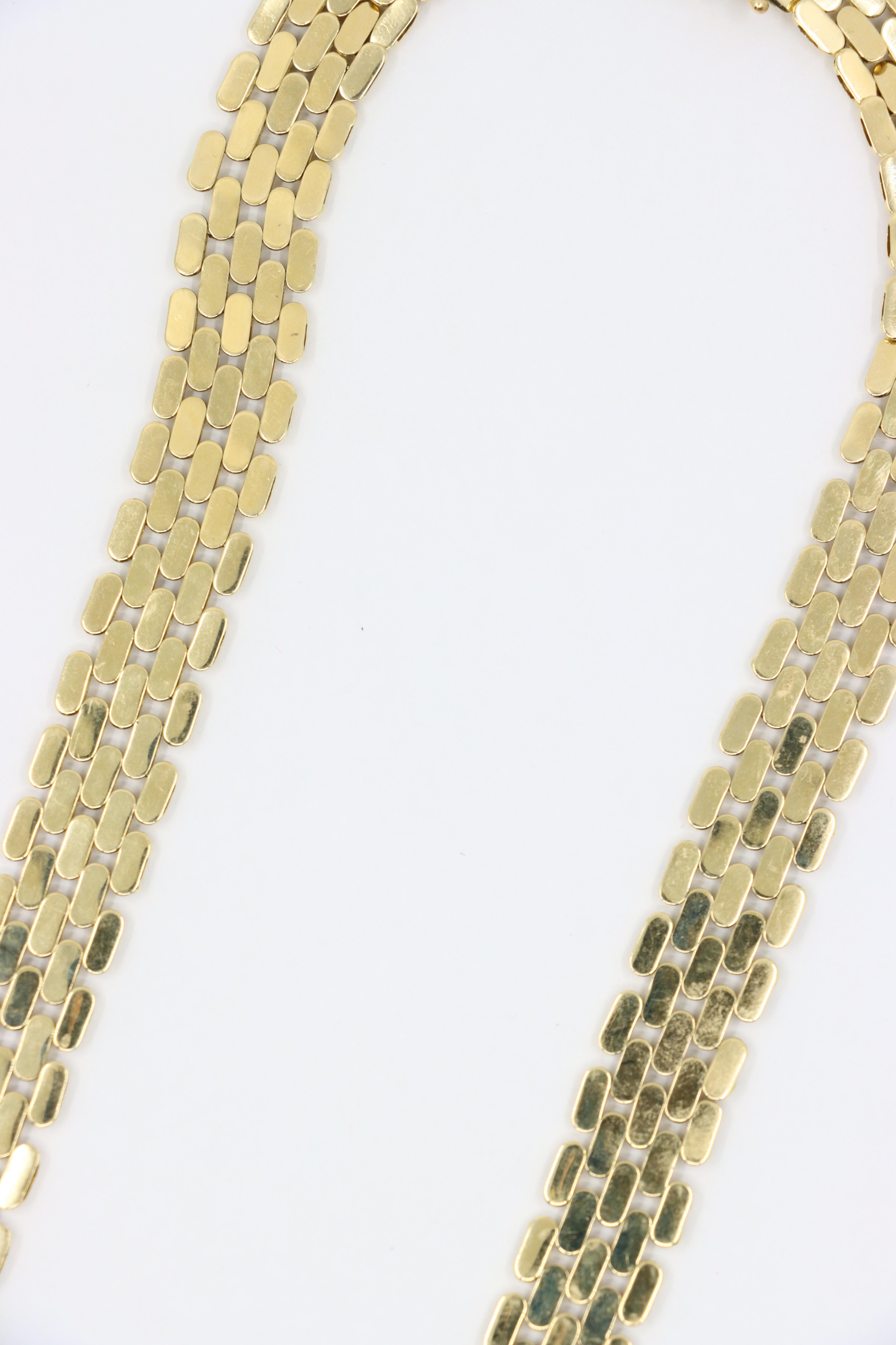 Collana A Link in oro 14K con rubino e pantera d'epoca in vendita 3