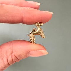 Vintage 14K Gold Schnauzer Terrier Dog Charm Pendant