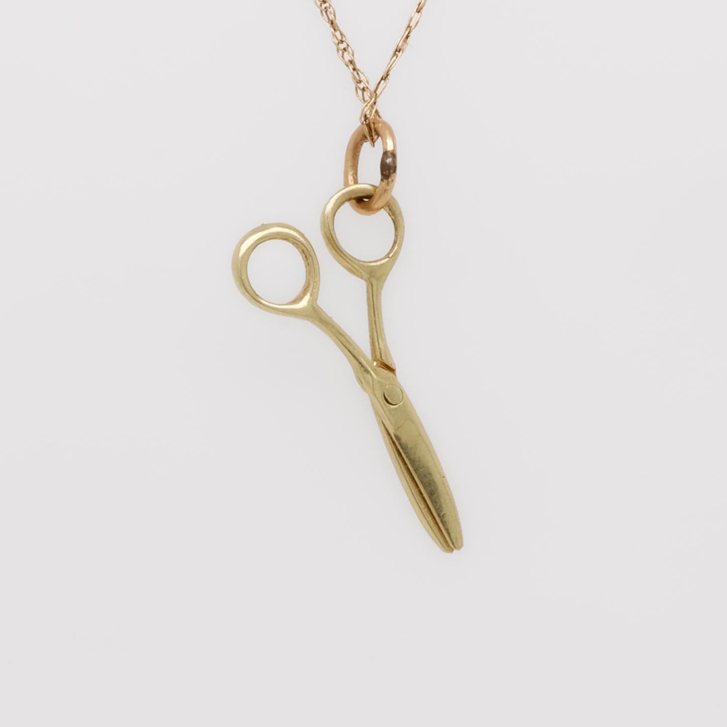 Breloque de ciseaux vintage en or 14K pour un bracelet en vente 4