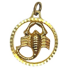 Vintage 14K Gold Scorpion Zodiac Pendant Charm