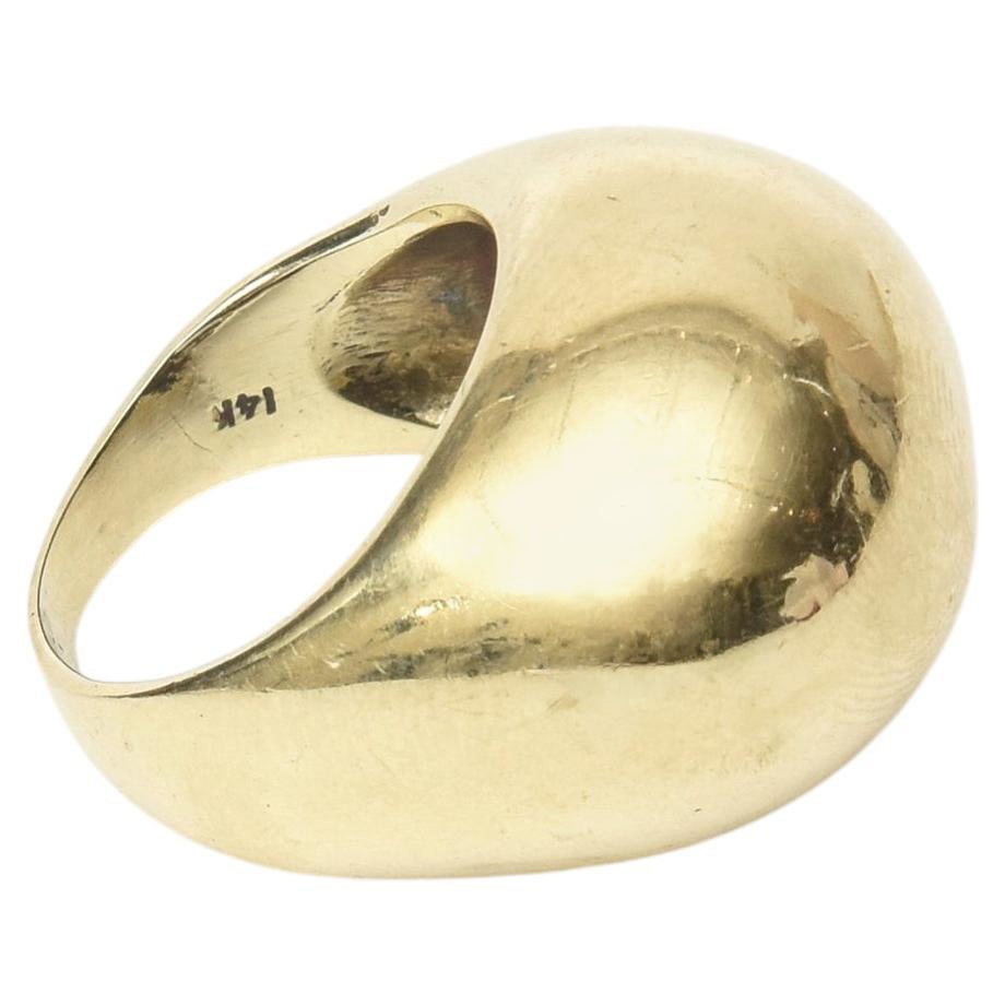 Vintage 14K Gold skulpturale Kuppel Ring