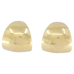 Vintage 14k Gold Sculptural Hoop Earrings