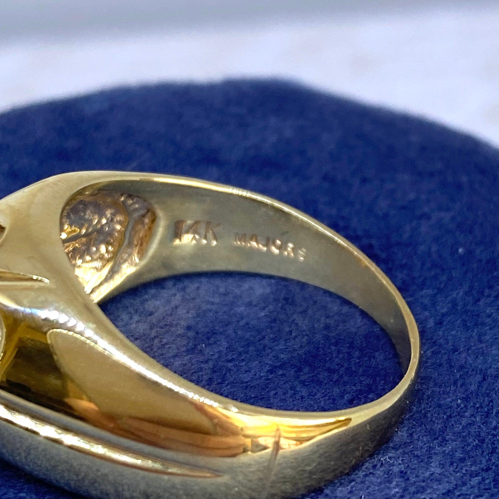 Vintage 14K Gold Seven Stone Diamond Cluster Ring Size 9.75 For Sale 1