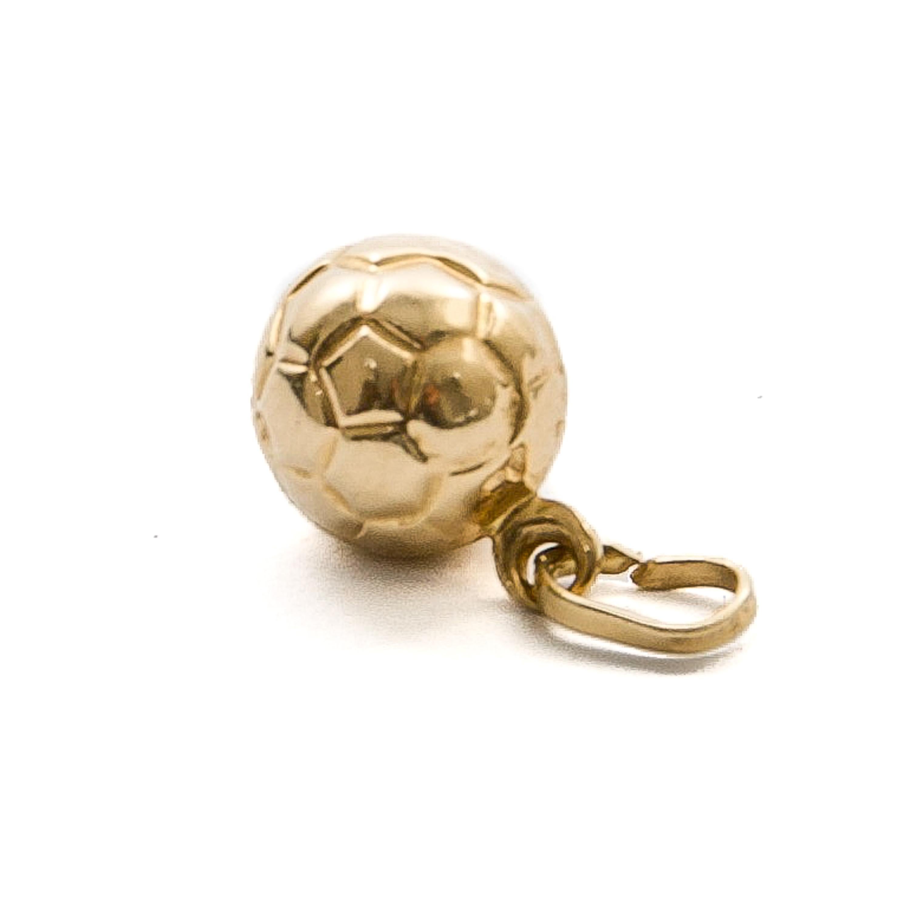 Pendentif en or 14K avec breloque petit Ball and Ball Ball Vintage Unisexe en vente