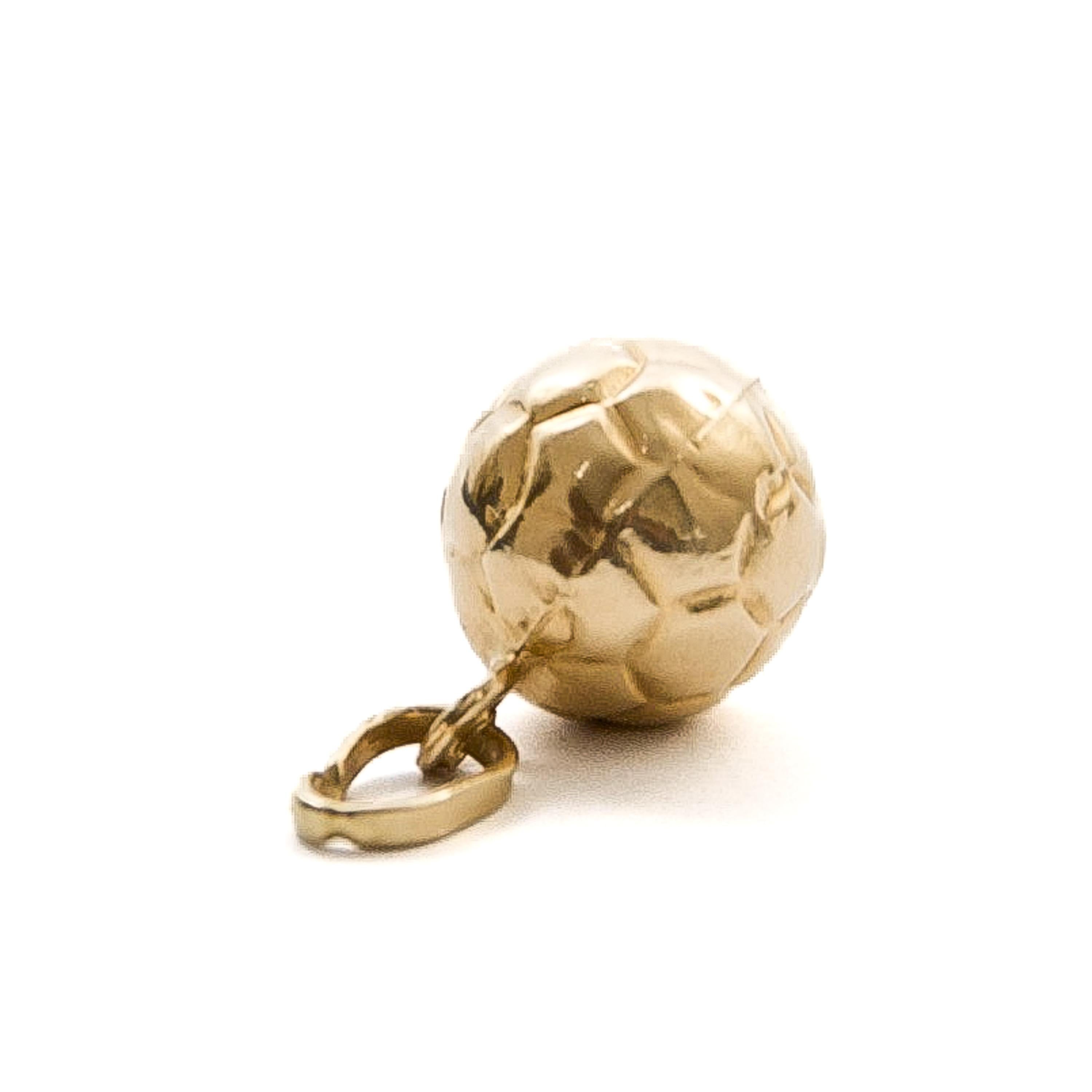 Pendentif en or 14K avec breloque petit Ball and Ball Ball Vintage en vente 1