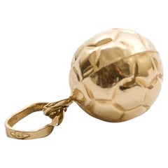 Vintage 14K Gold Small Soccer Ball Charm Pendant