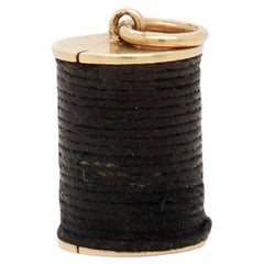 Vintage 14K Gold Spool of Thread Charm for a Bracelet