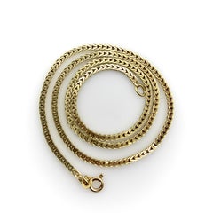 Vintage 14K Gold Squared Wheat Chain