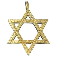 Ciondolo Stella di David in oro 14K d'epoca, realizzato a mano in Israel negli anni '70