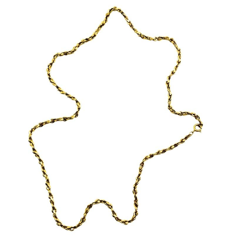 Collana con catena a spirale in oro 14k vintage in vendita 1
