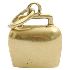 Used 14K Gold Swiss Cowbell Charm Pendant