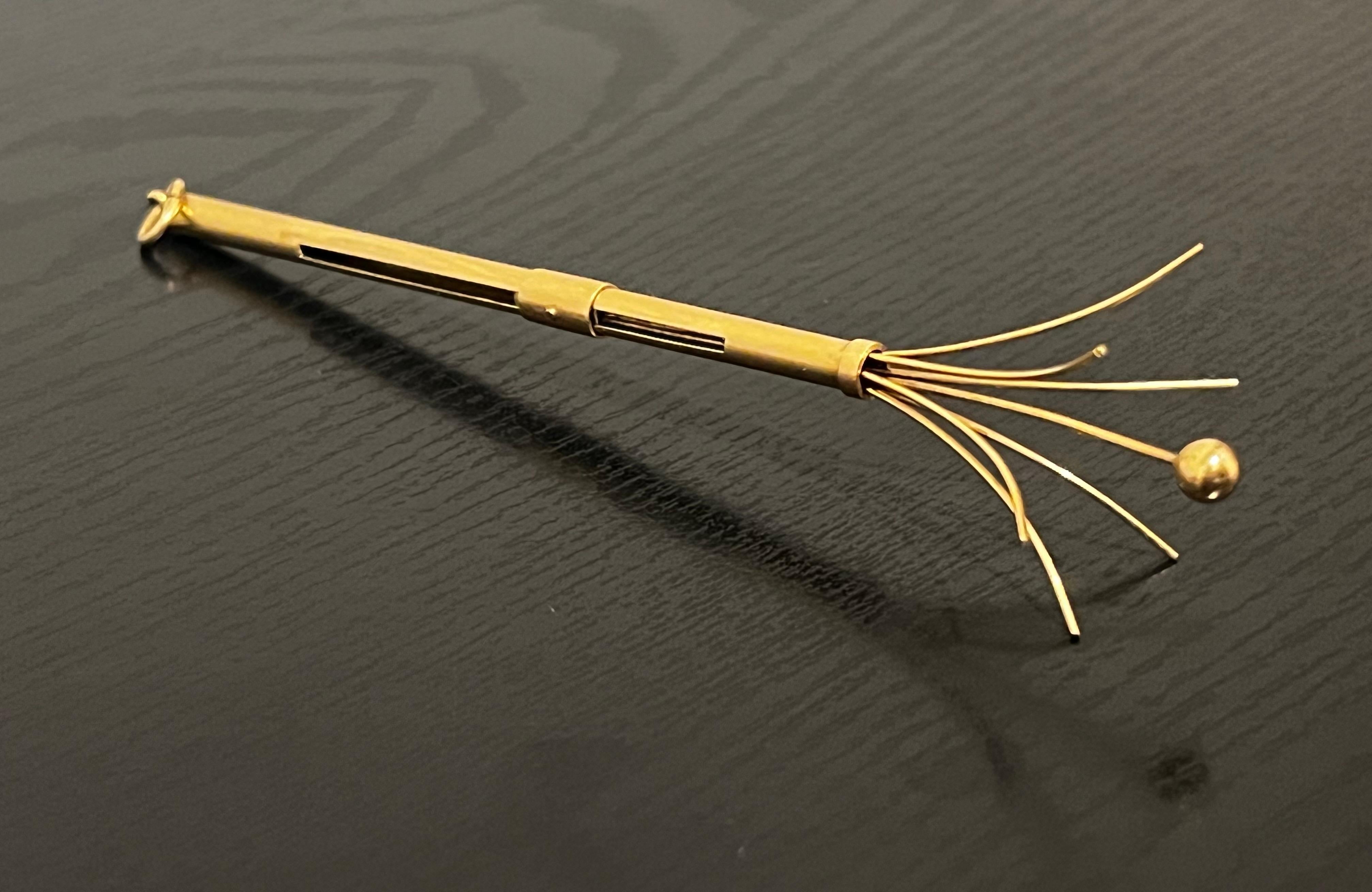 Swizzle Stick vintage de oro de 14 quilates Estadounidense en venta