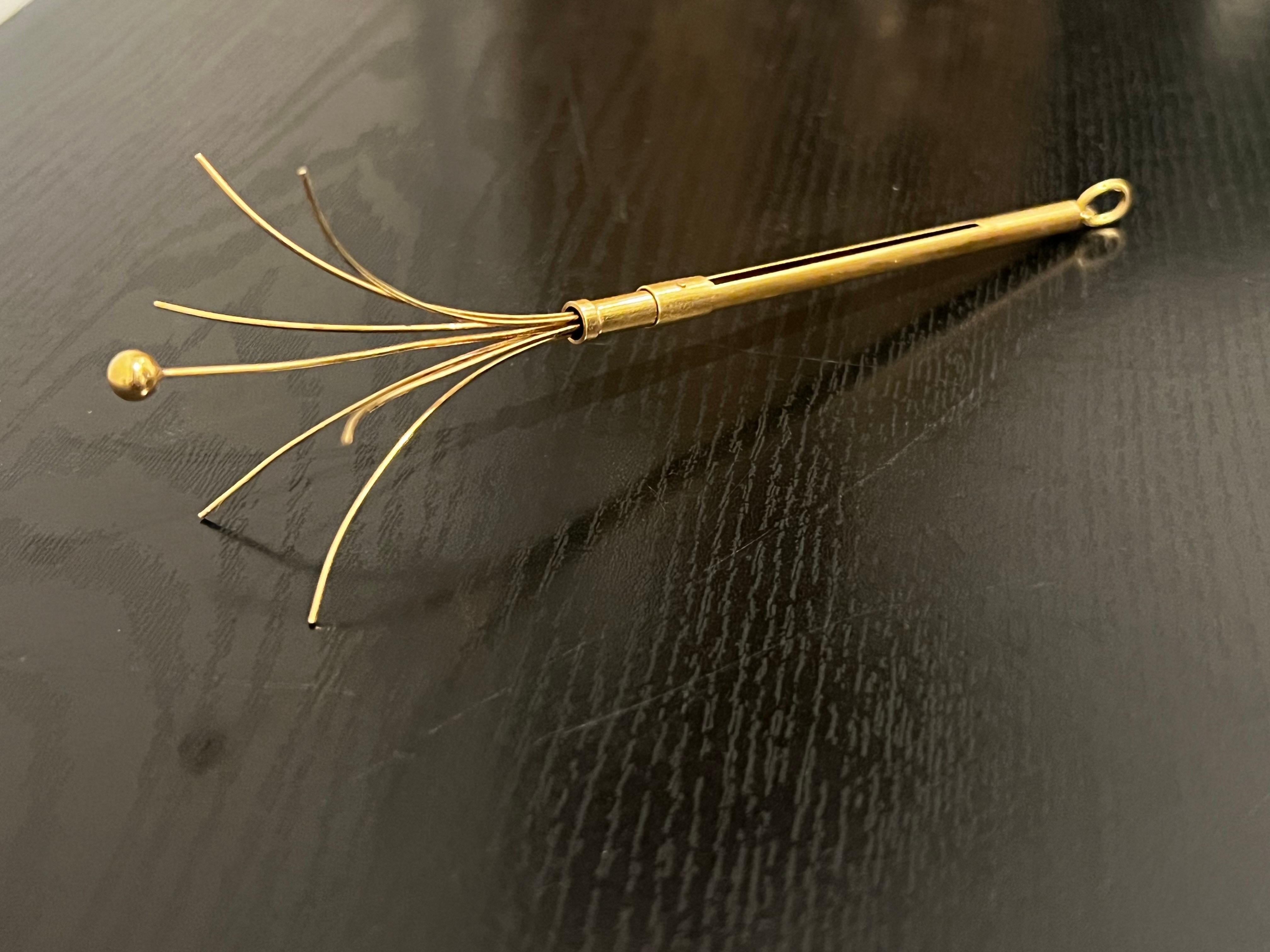 Swizzle Stick vintage de oro de 14 quilates en Bueno estado para la venta en New York, NY
