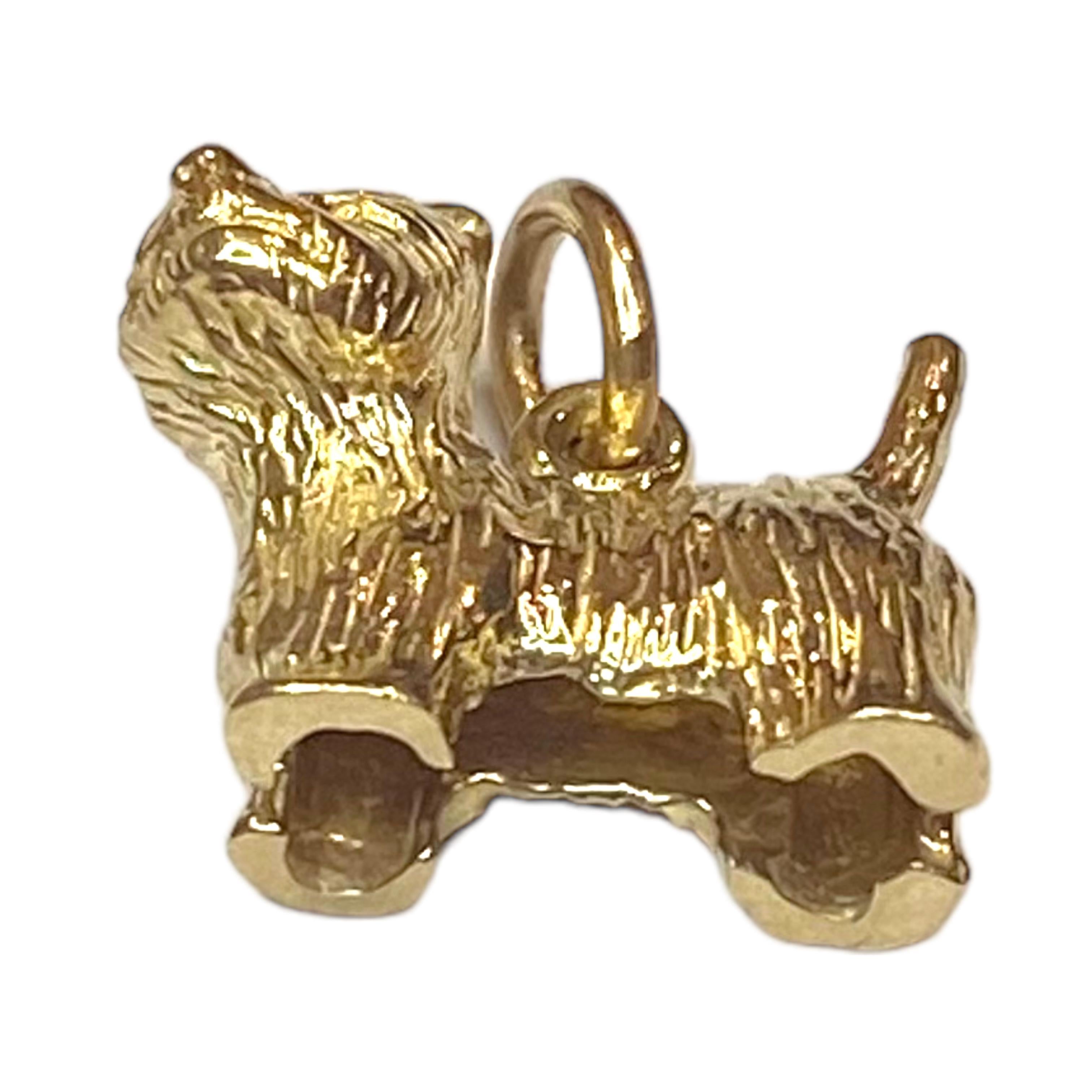 Vintage 14K Gold Terrier Charm Pendant 1