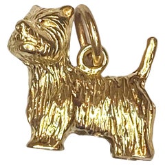 Vintage 14K Gold Terrier Charm Pendant