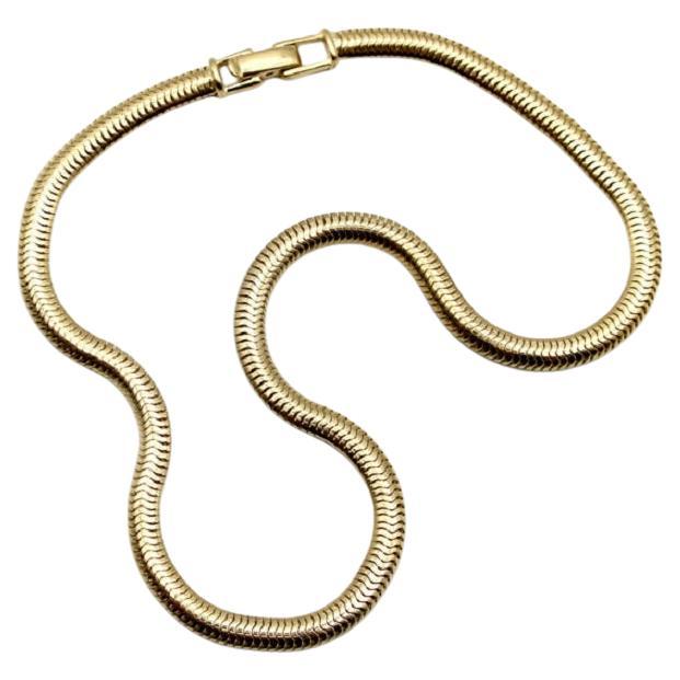 Vintage 14K Gold Thick Snake Chain Necklace, circa 1970’s For Sale at
