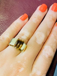 Vintage 14k Gold & Tiger's Eye Ring Limited Edition