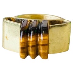 Vintage 14k Gold & Tiger's Eye Ring Limited Edition