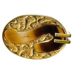 Vintage 14k Gold Tiger's Eye Unisex Signet Ring, One-of-a-kind