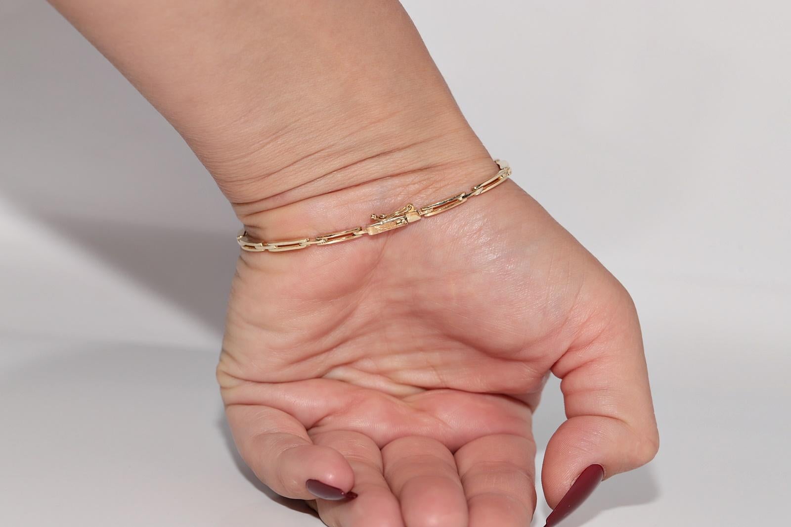Rétro Bracciale vintage in oro 14k e argento con diamanti naturali e rubini calibrati in vendita