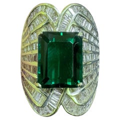 Vintage 14K Gold Tourmaline and Diamond Cocktail Ring