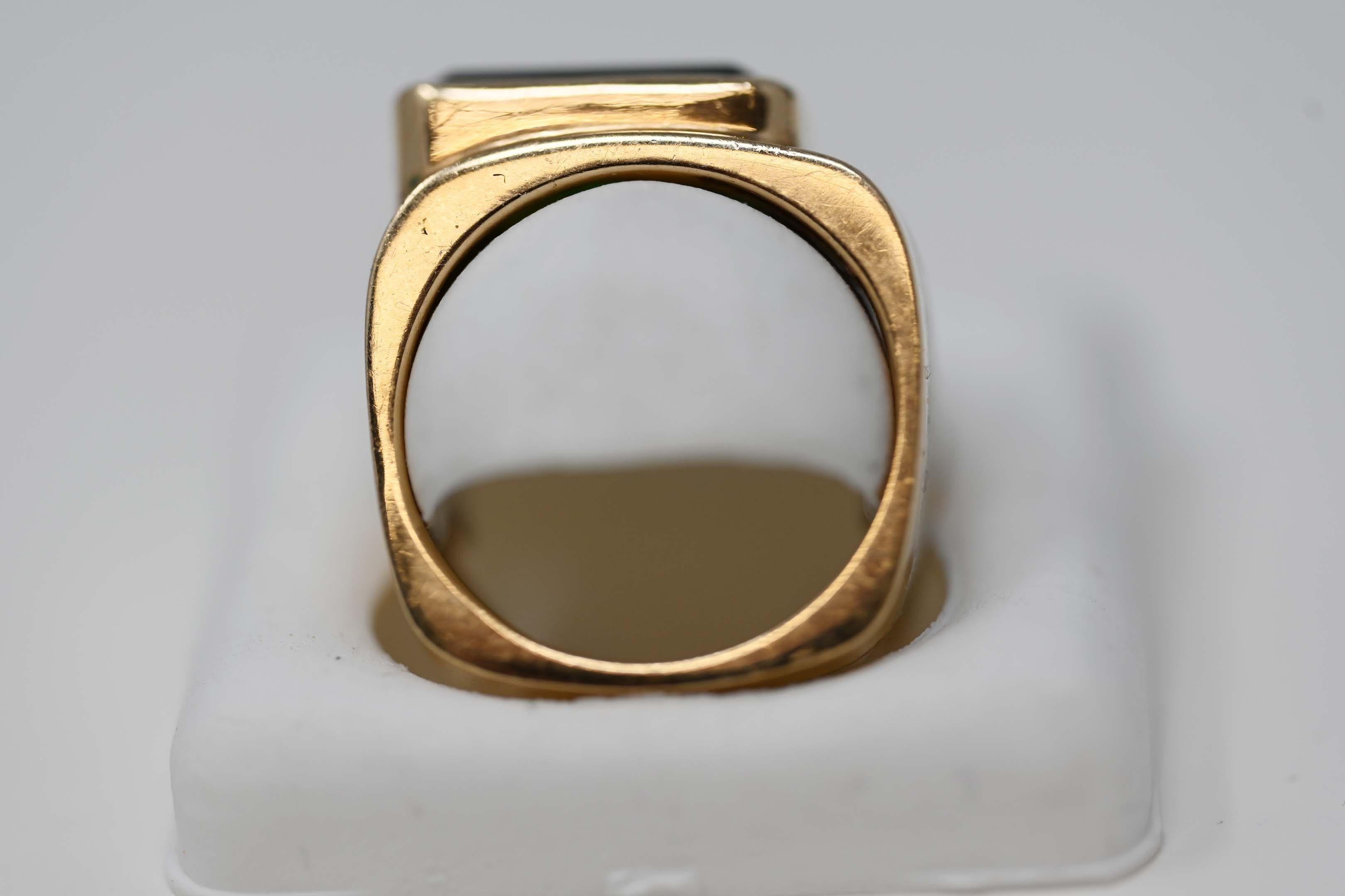 Vintage 14k Gold Turmalin & Diamanten Ring Größe 7 1/2 im Zustand „Gut“ im Angebot in Montreal, QC