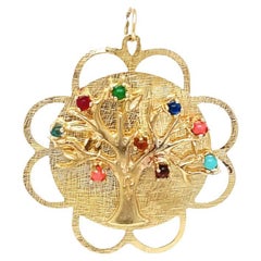 Vintage 14k Gold Tree of Life Charm Pendant