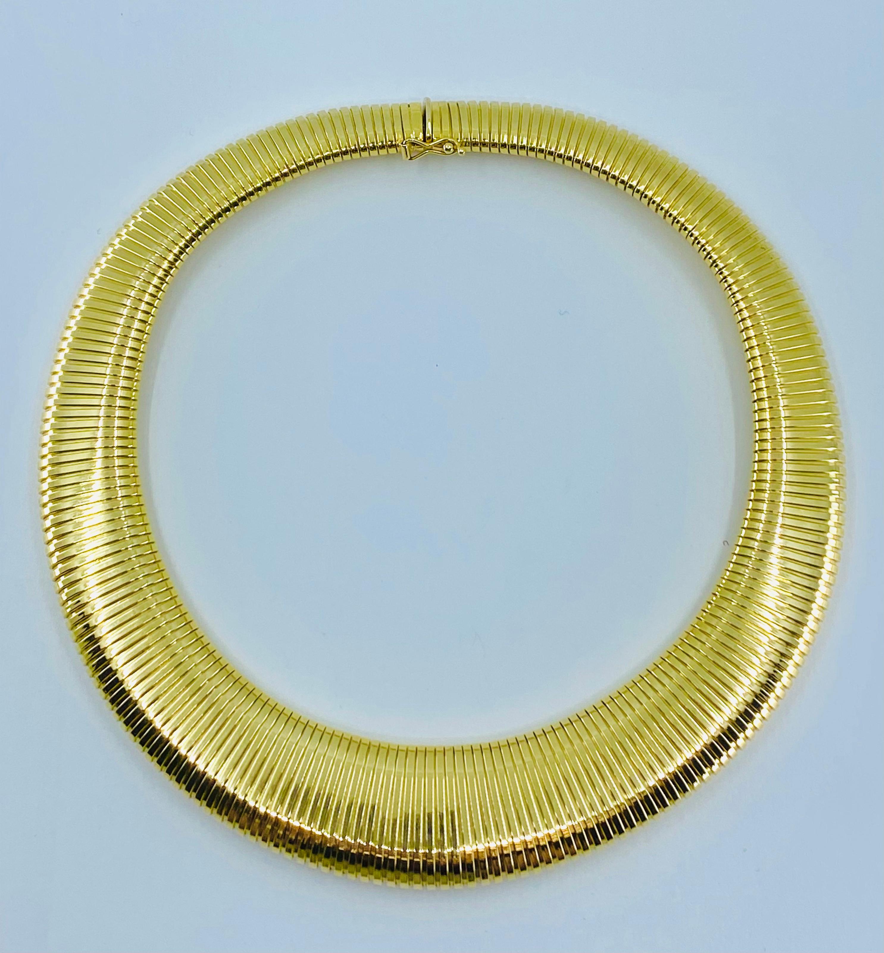Women's or Men's Vintage 14k Gold Tubogas Necklace
