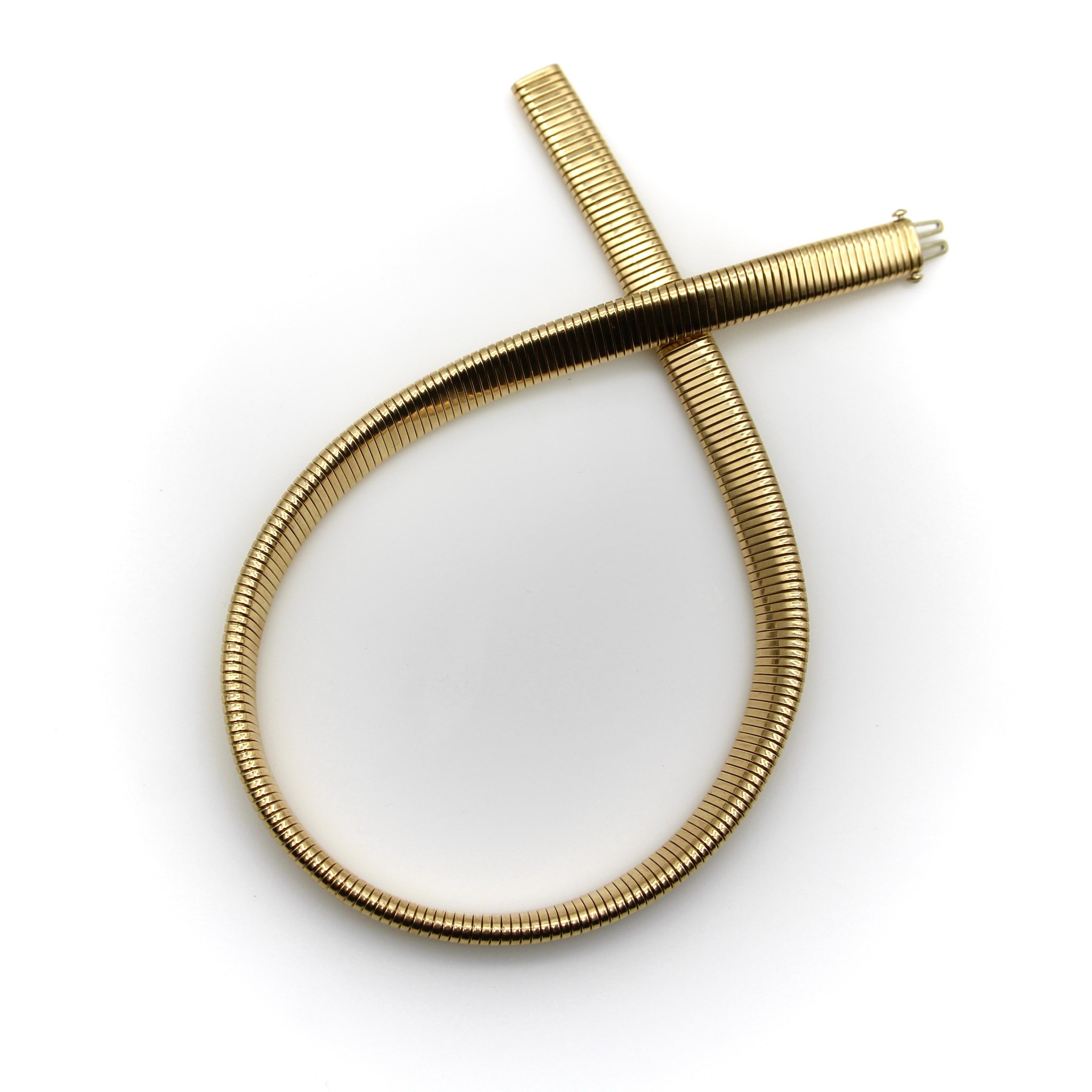 Tubogas-Halskette oder Armband aus 14 Karat Gold  (Moderne) im Angebot