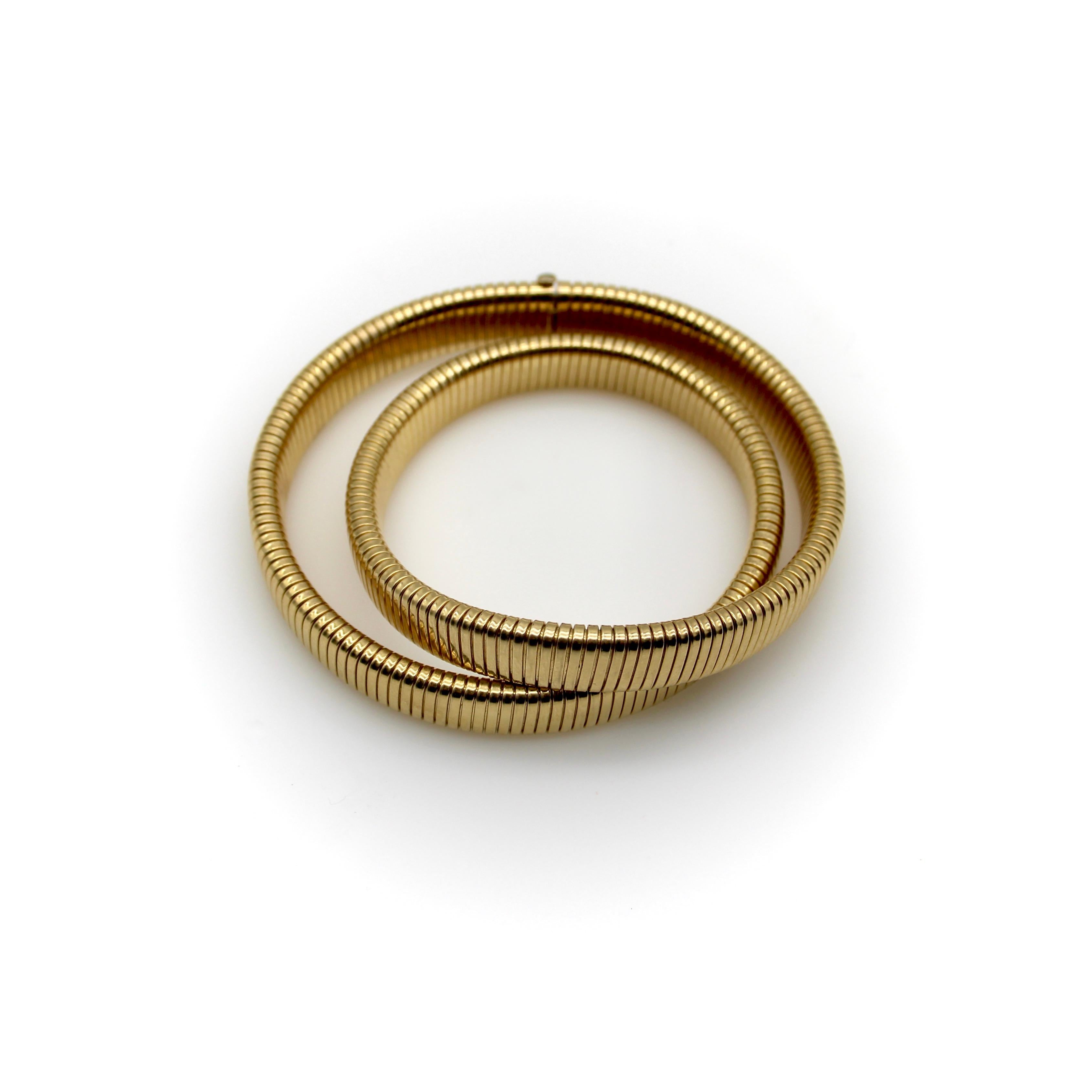Vintage 14K Gold Tubogas Necklace or Bracelet  In Good Condition For Sale In Venice, CA