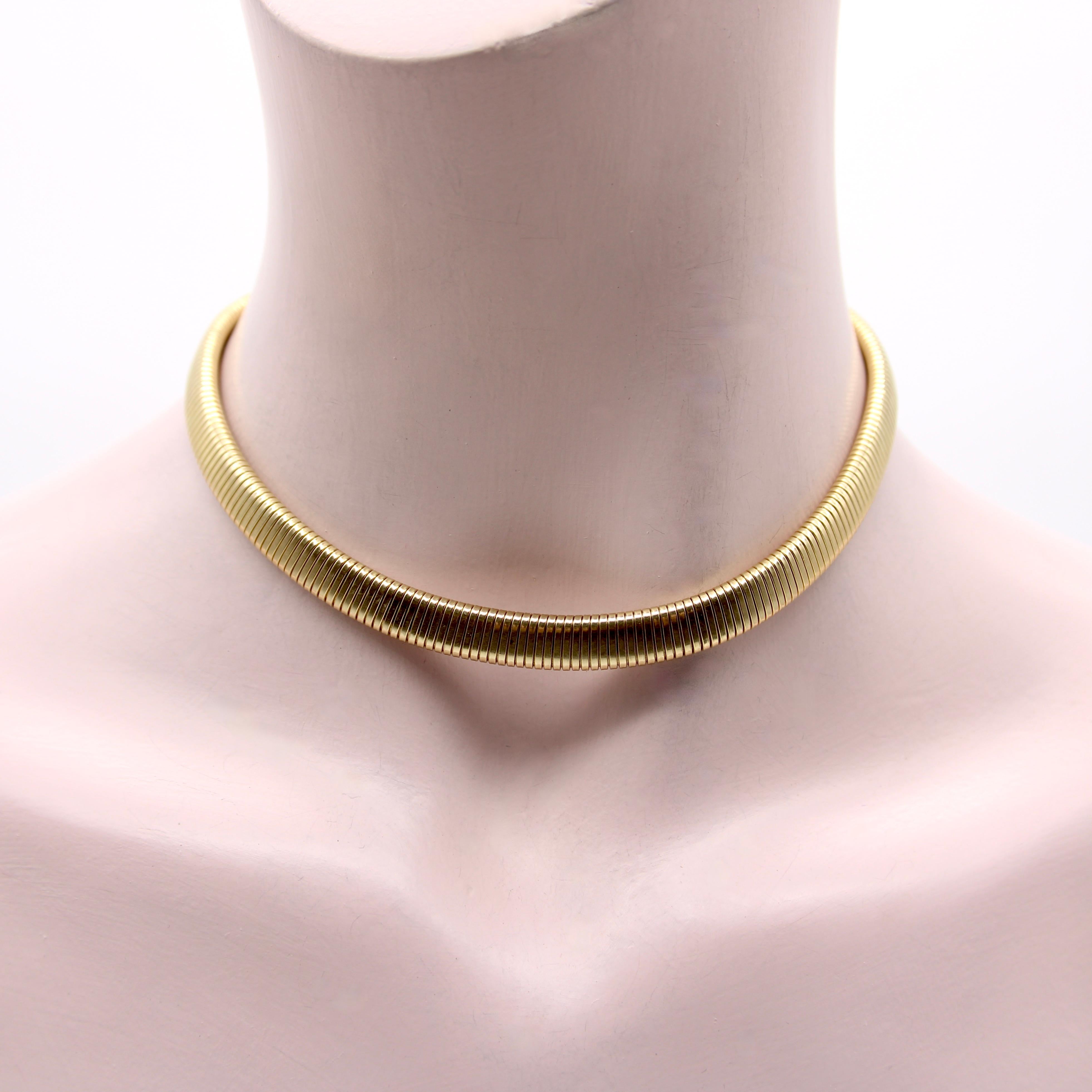 Women's or Men's Vintage 14K Gold Tubogas Necklace or Bracelet  For Sale