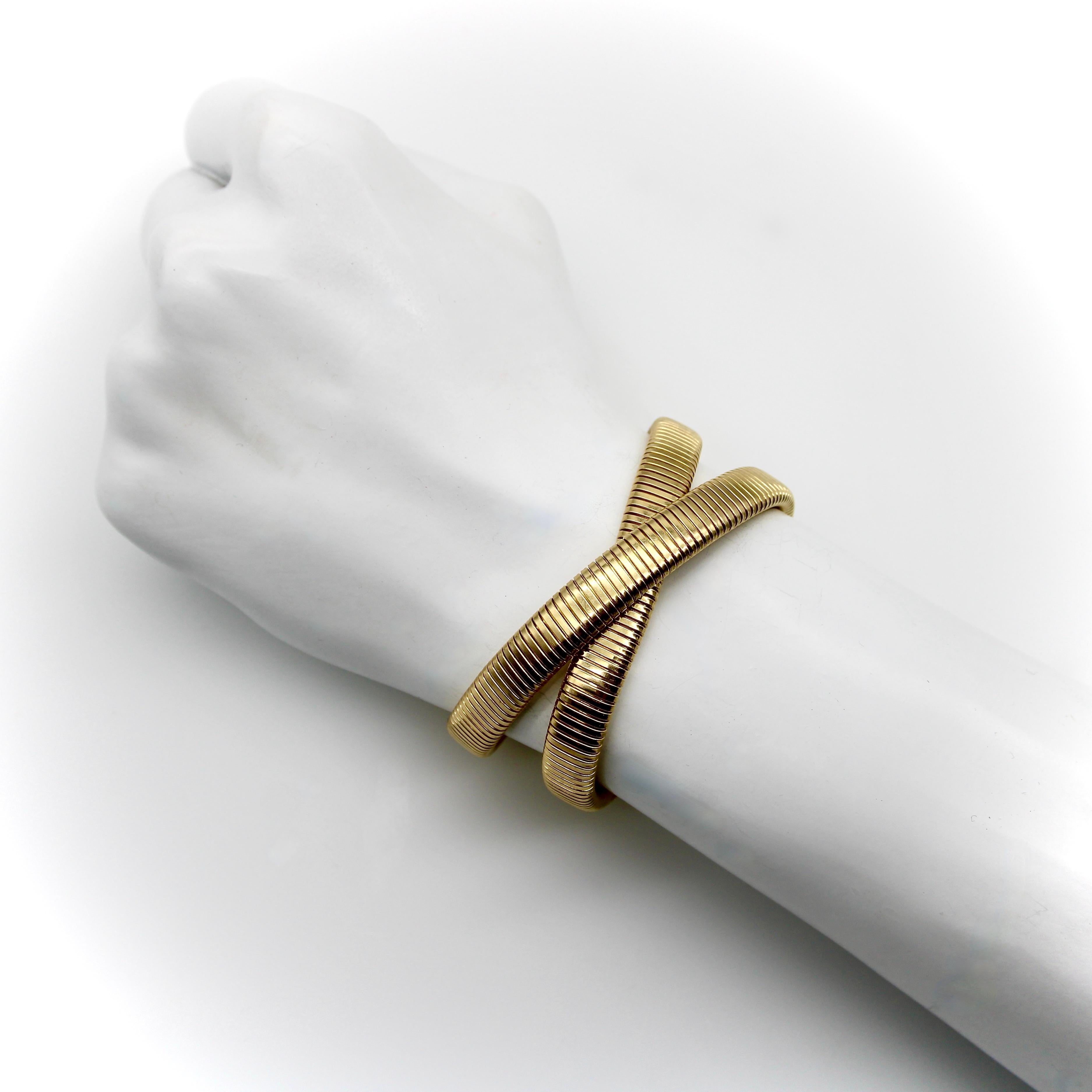 Tubogas-Halskette oder Armband aus 14 Karat Gold  im Angebot 1