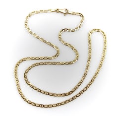Vintage 14K Gold UnoAErre Flattened Mariners Link Chain