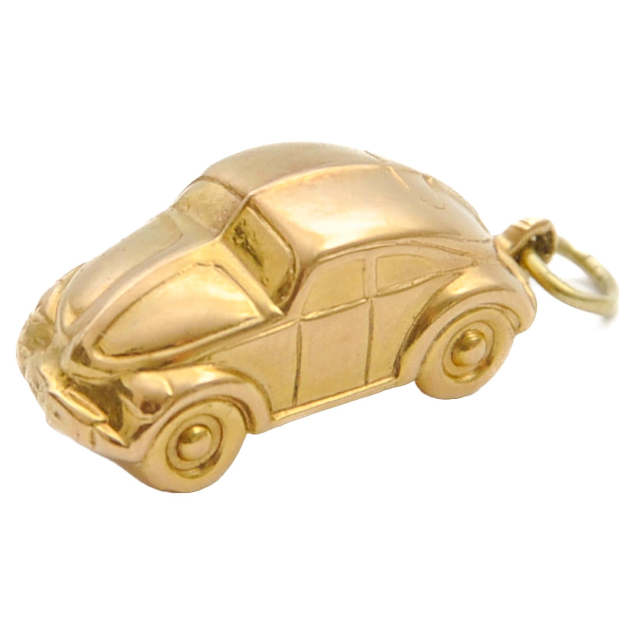 Vintage 14K Gold Volkswagen Beetle Car Charm Pendant