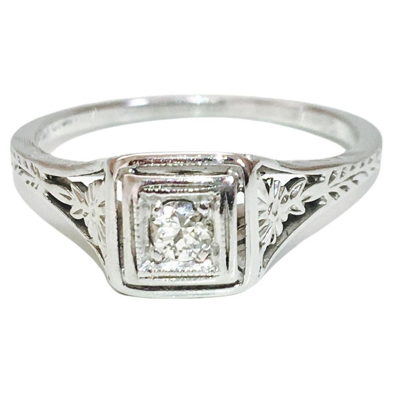 Vintage, 14K Gold, VS Clarity and G Color Diamond Ring For Sale at 1stDibs