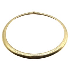 Vintage 14K Gold Wide Omega Necklace