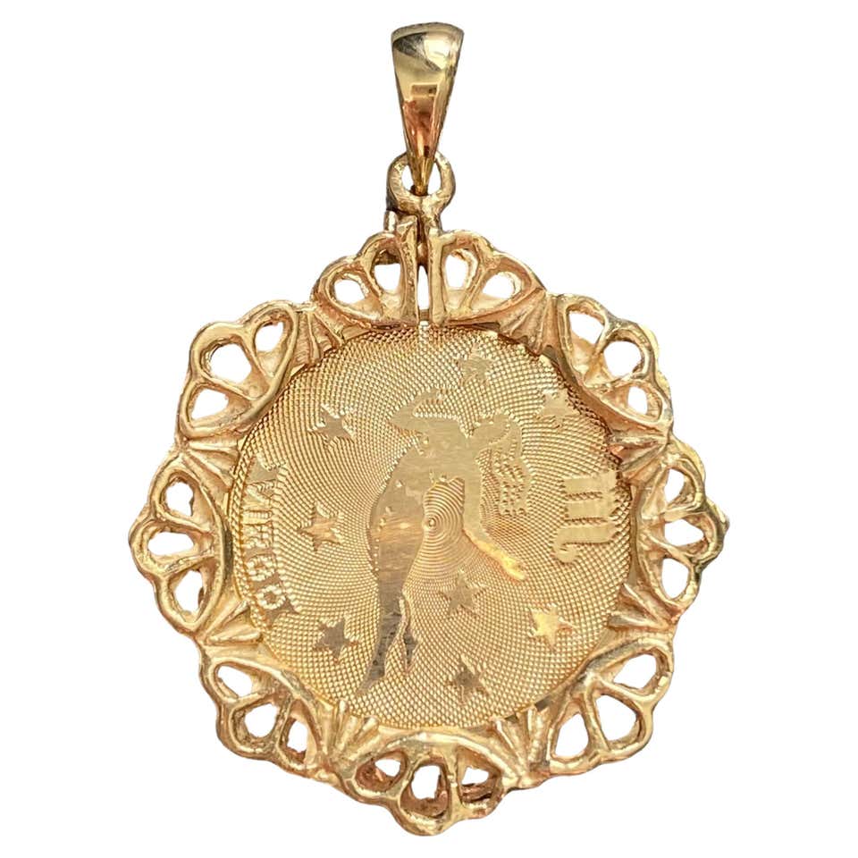 Small 14 KT Yellow Gold Chinese Zodiac Rabbit Medallion Pendant For ...