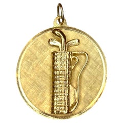 Vintage 14K Golf Bag & Clubs Charm Pendant