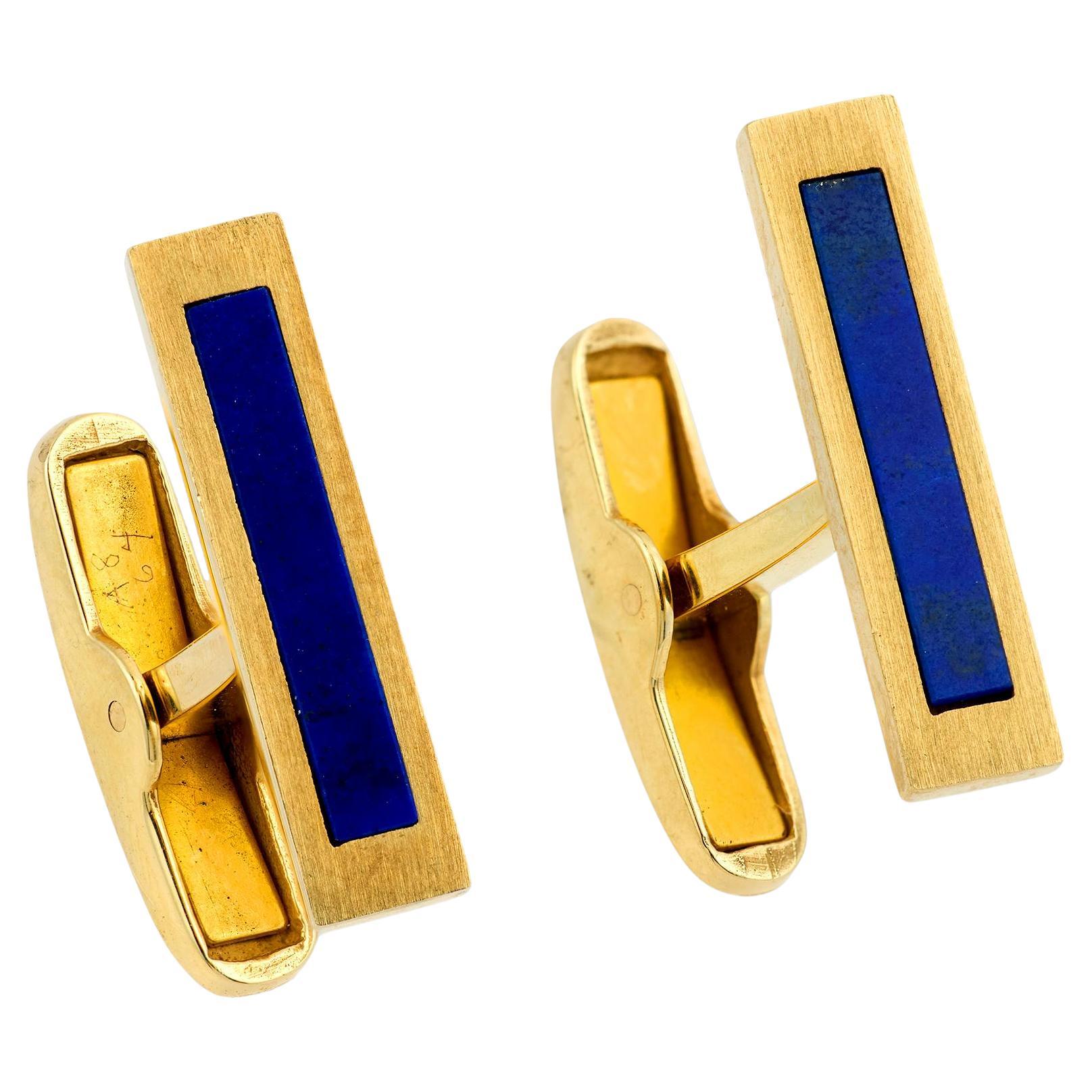 Vintage 14k Lapis Cufflinks