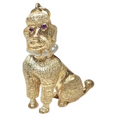Vintage 14K Large Poodle Charm Pendant