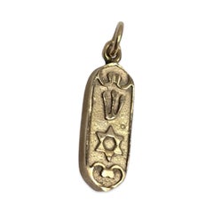 Vintage 14K Mezuzah Pendant with Star of David & Shin — Protective Judaica