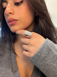 Vintage 14k Modernist Diamond Cluster Statement Ring 2.55 Carats Round Brilliant