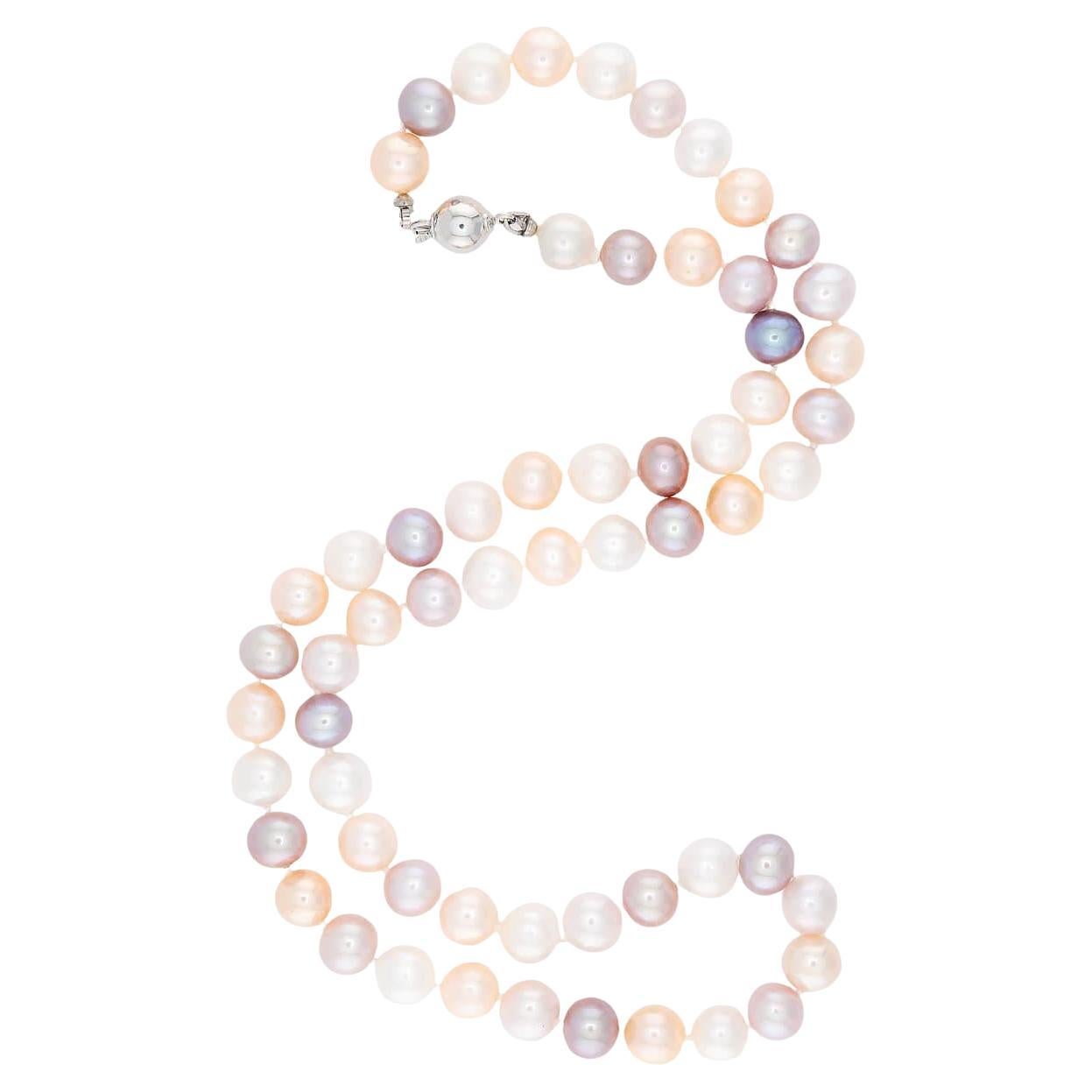 Vintage 14k Multicolor Pearl Necklace 16"