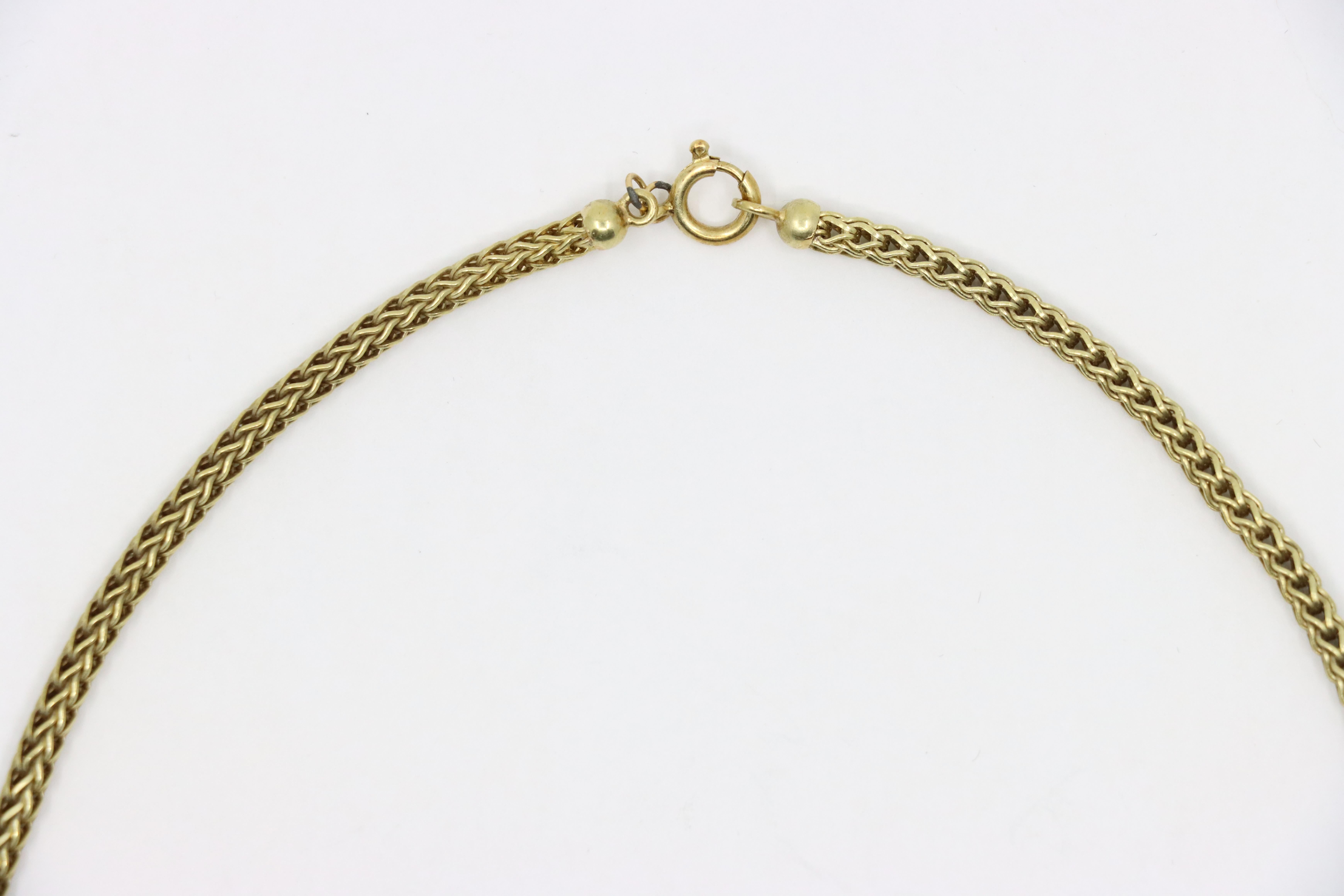 Vintage 14K Nephrite Jade Gold Chain Necklace For Sale 2