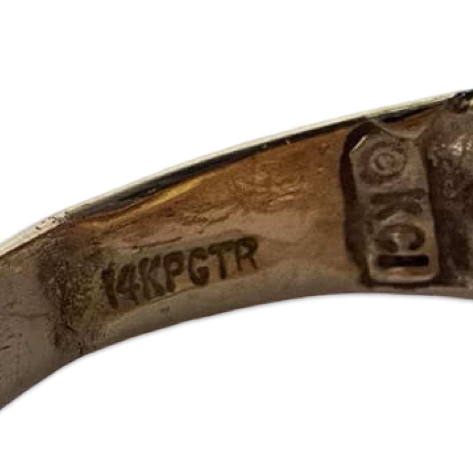 Vintage 14k Nugget Ring with Authentic Mexican Dos Pesos Gold Coin For Sale 5