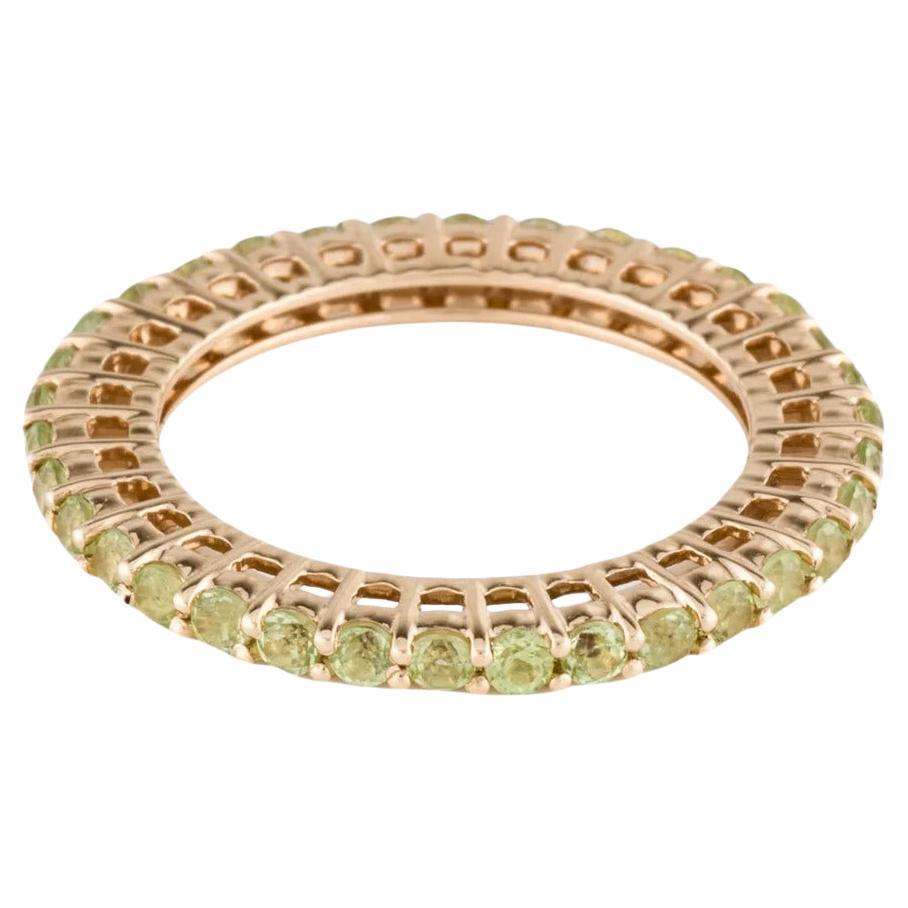 Vintage 14K Peridot Eternity Band Ring Size 7 - Classic Style & Timeless Beauty For Sale