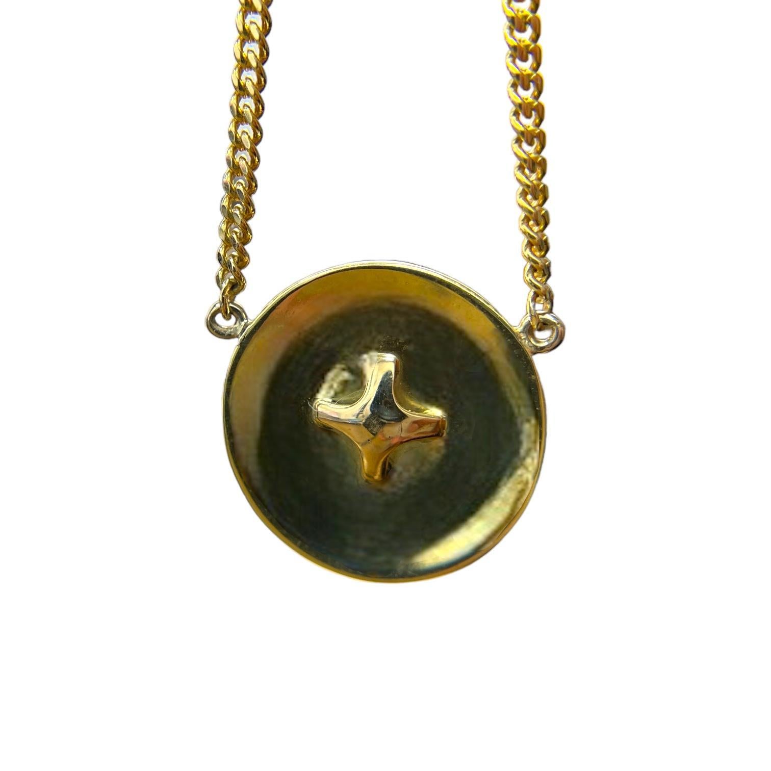 Collar Vintage Círculo Superior de Platino 14K en venta 1